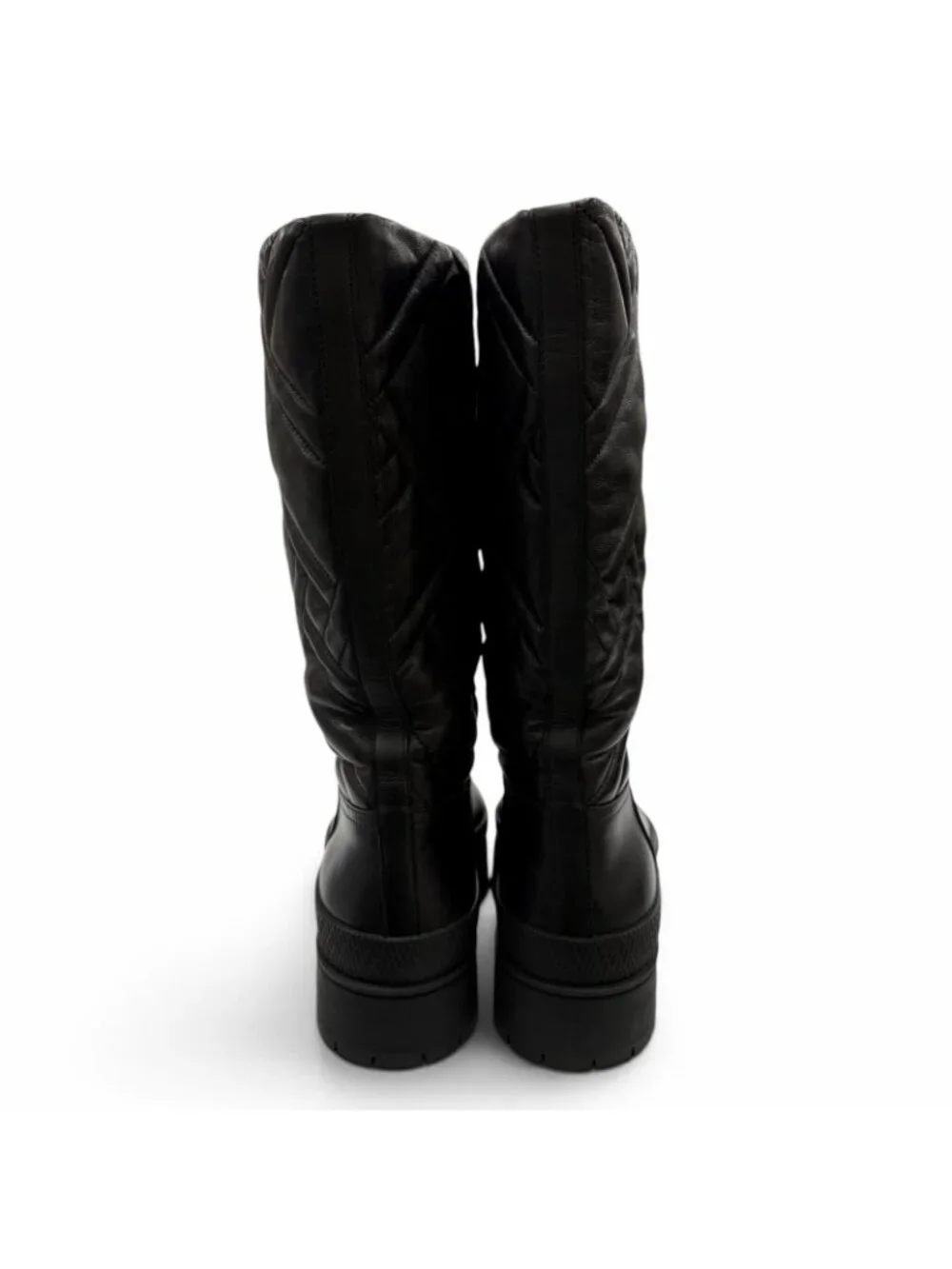 Hermes Ex-Libris Quilted Leather Long Boots Black